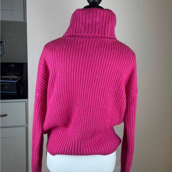 Sanctuary Pink Cowl Neck Sweater Chunky Knit New - Picture 3 of 11